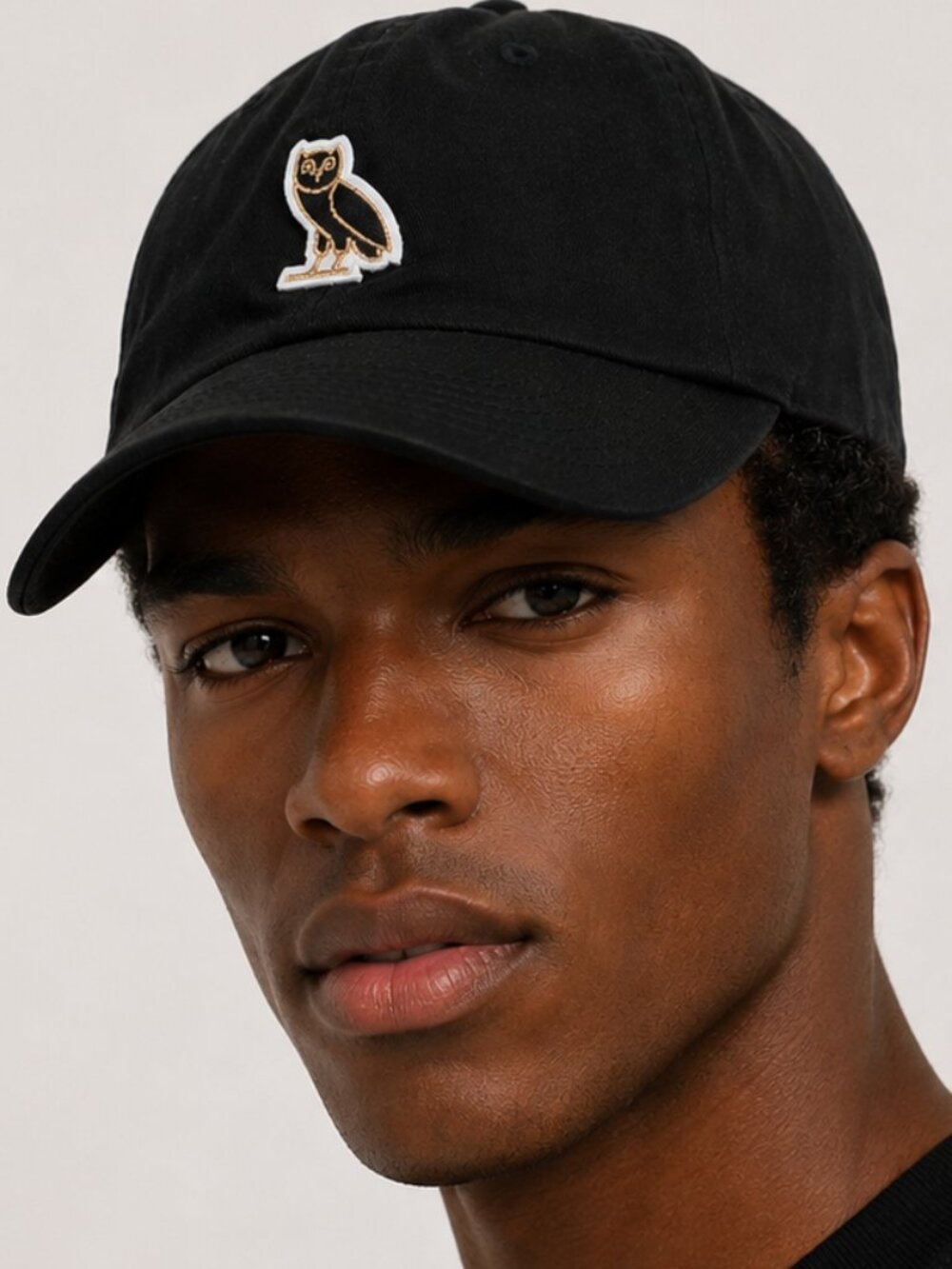 Pre-Loved OVO Black Owl Logo Baseball Cap - Adjustable